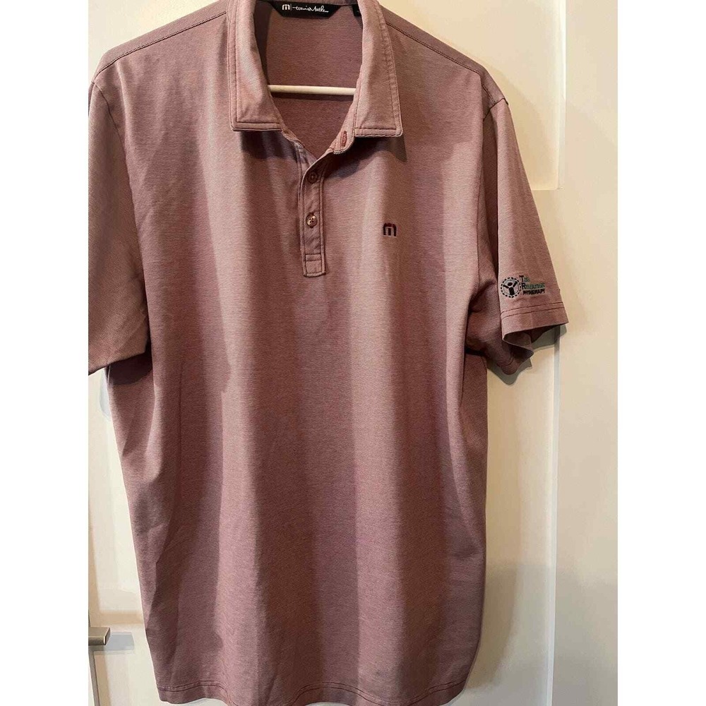 Travis Mathew Mens XL Mauve Heather Pima Cotton Blend Polo Shirt Short Sleeve‎